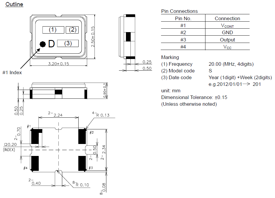 VC-TCXO 20MHz DSA321SDA(1XTV20000CDA)规格参数